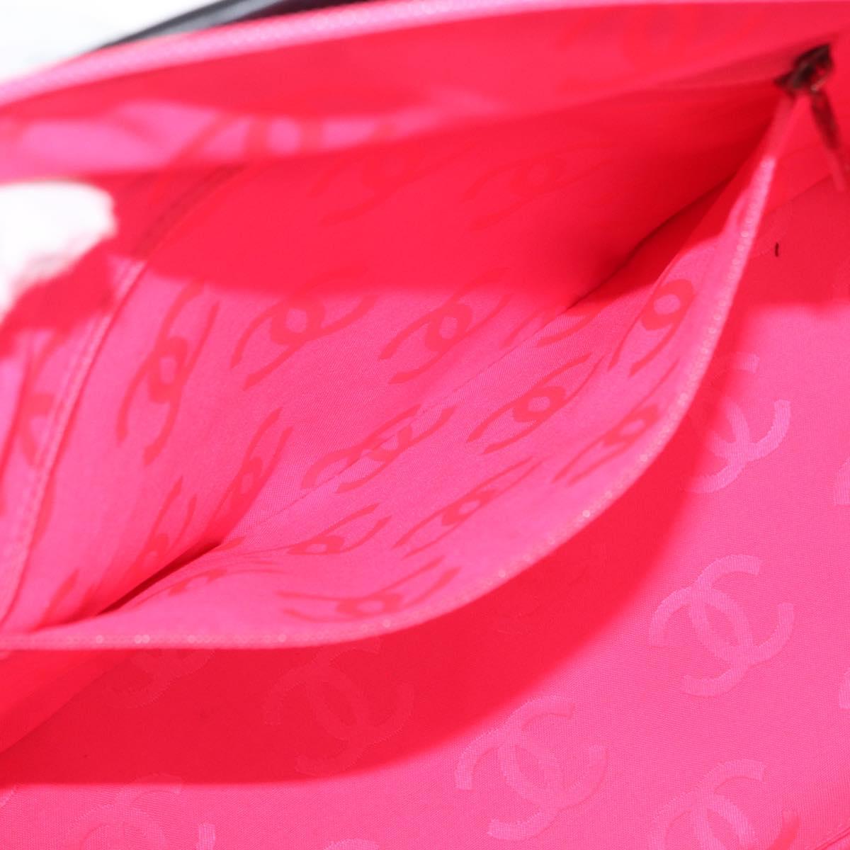 CHANEL Cambon Line Tote Bag Leather Black Silver CC Auth 157150SM