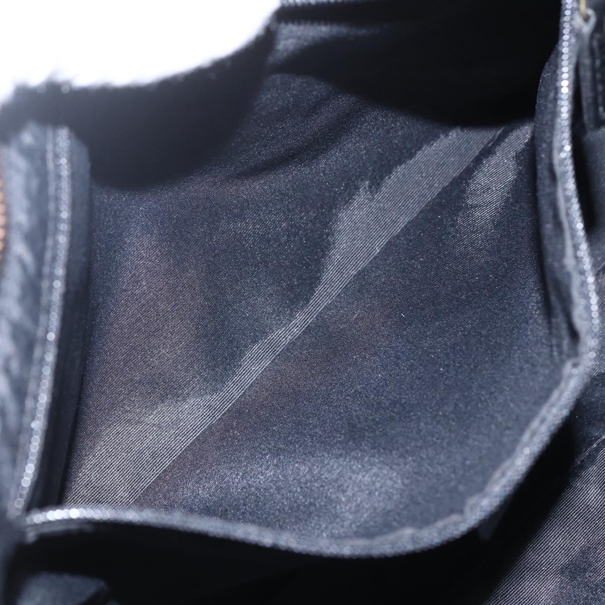 GUCCI GG Canvas Shoulder Bag Black Gold 90699 Auth 157151V