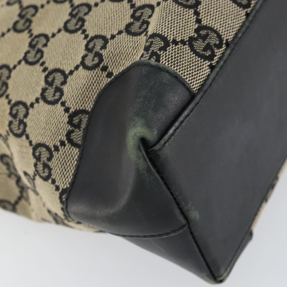 GUCCI GG Canvas Tote Bag Beige Gold Auth 157152