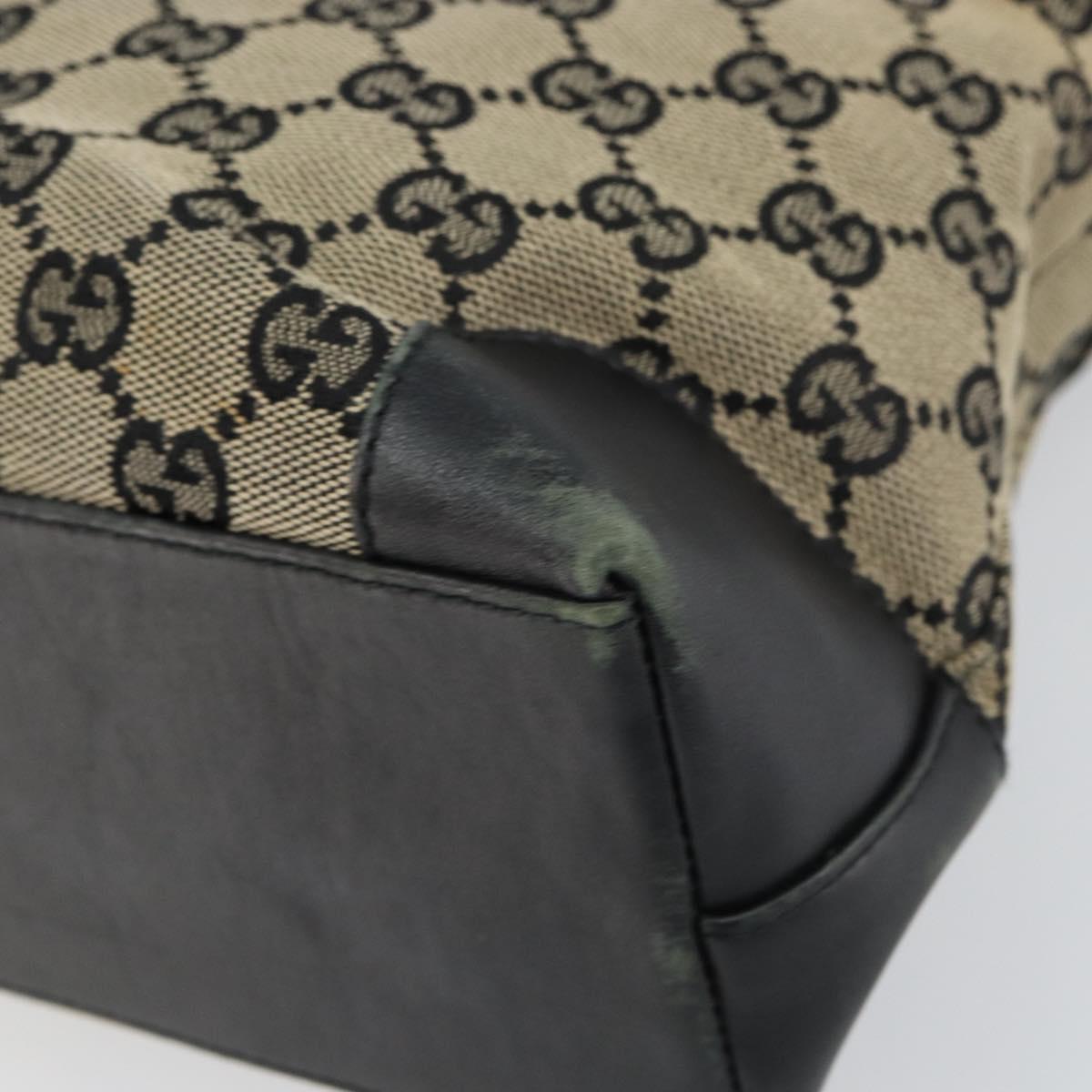 GUCCI GG Canvas Tote Bag Beige Gold Auth 157152