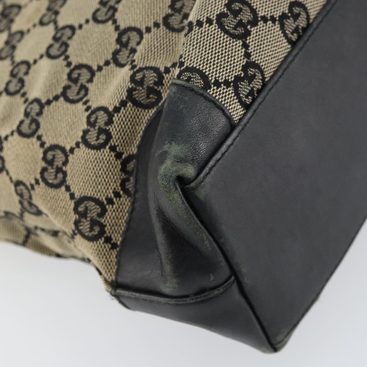 GUCCI GG Canvas Tote Bag Beige Gold Auth 157152