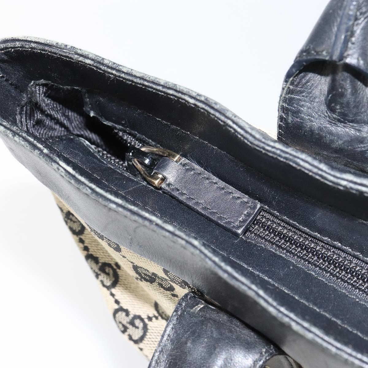 GUCCI GG Canvas Tote Bag Beige Gold Auth 157152