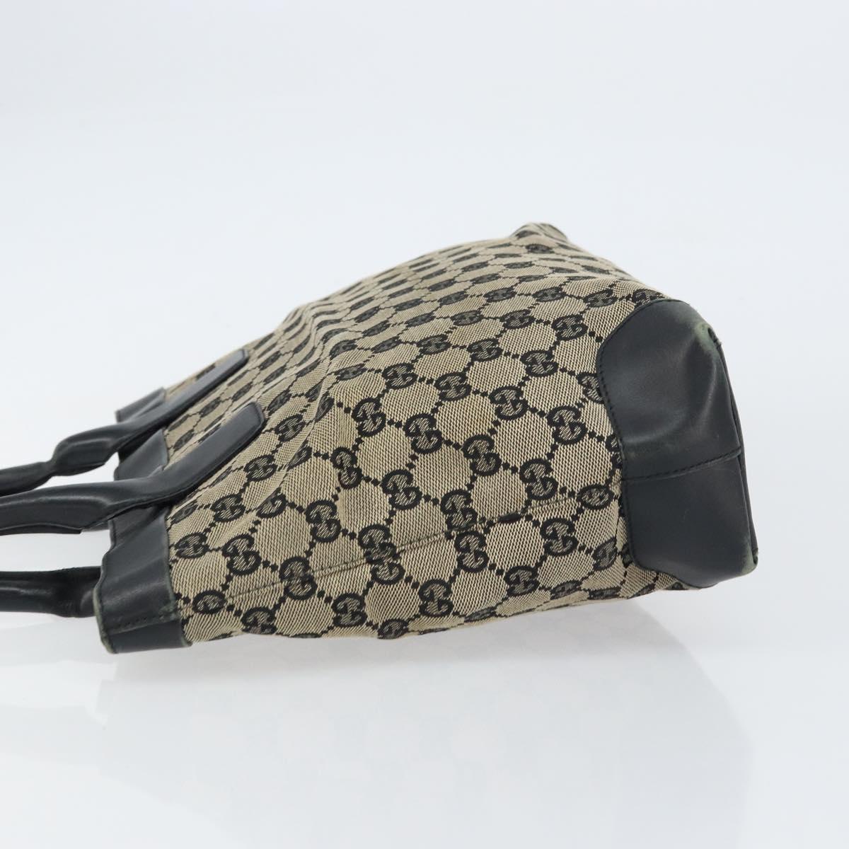 GUCCI GG Canvas Tote Bag Beige Gold Auth 157152