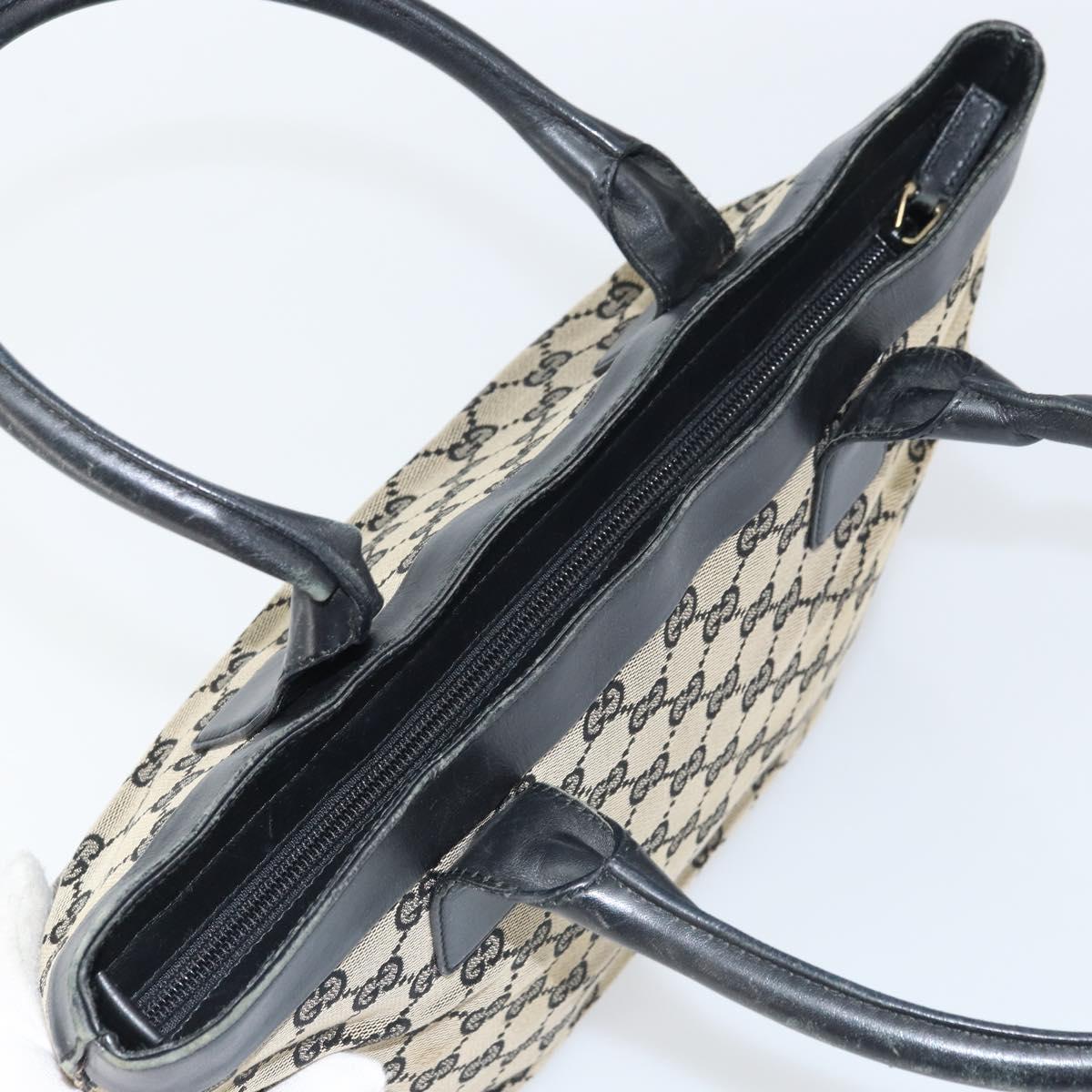 GUCCI GG Canvas Tote Bag Beige Gold Auth 157152