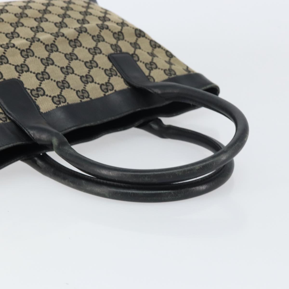 GUCCI GG Canvas Tote Bag Beige Gold Auth 157152