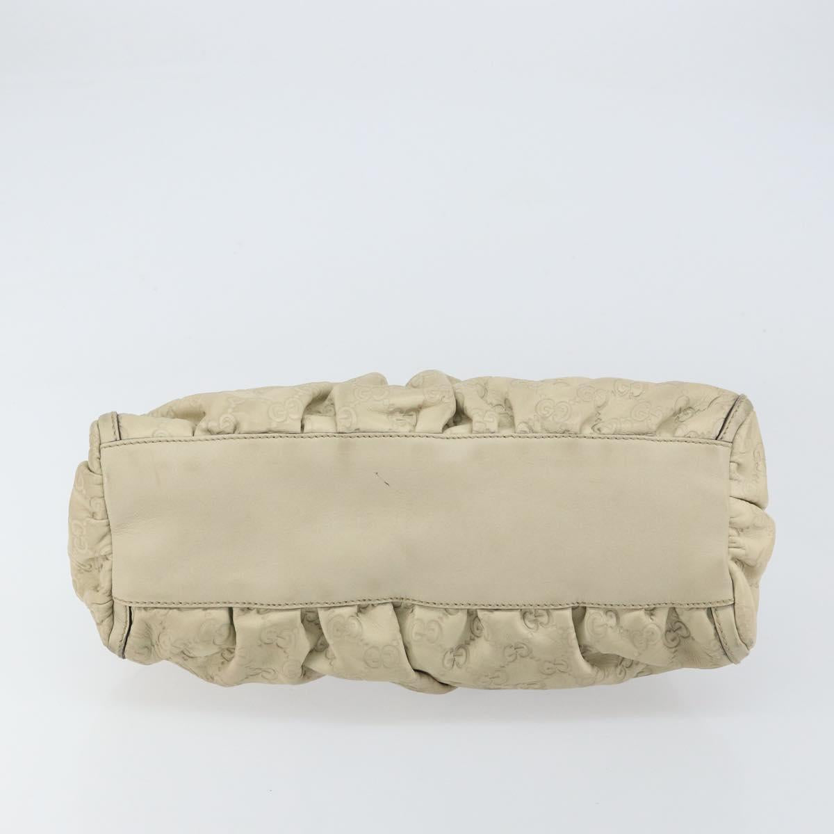 GUCCI GG Canvas Guccissima Abbey Hand Bag Leather Beige 190525 Auth 157153