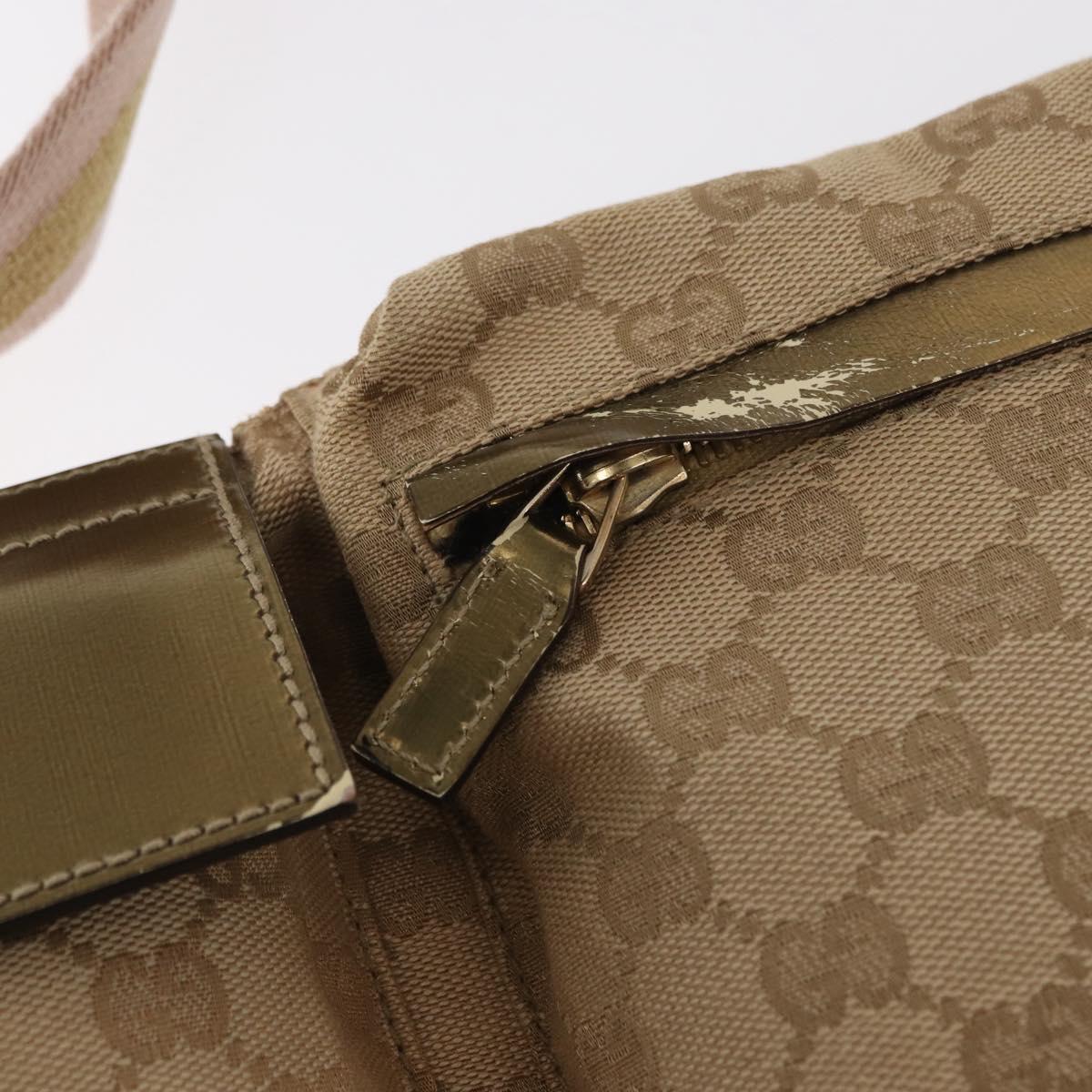 GUCCI GG Canvas Sherry Line Waist bag Beige Gold 28566 Auth 157154
