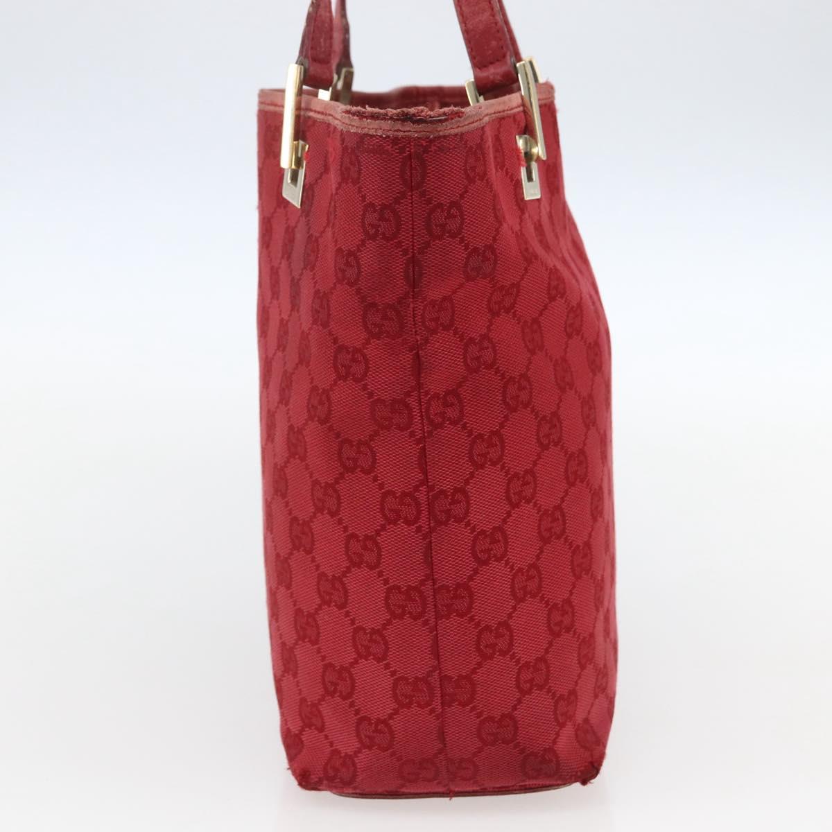 GUCCI GG Canvas Tote Bag Gold Red 002 1099 Auth 157156