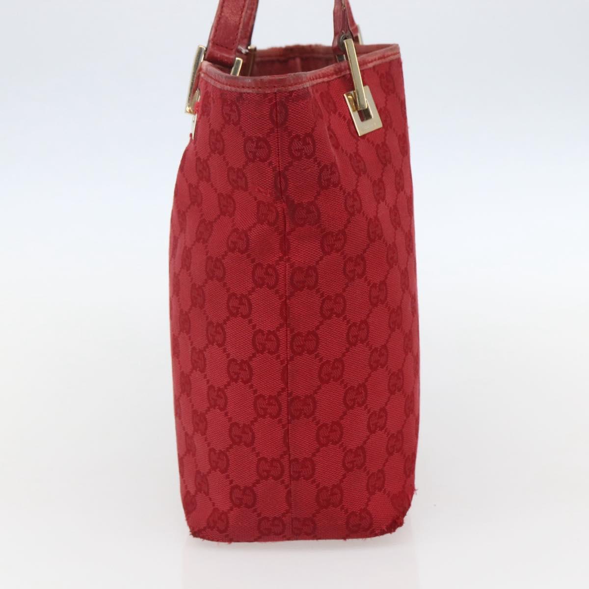GUCCI GG Canvas Tote Bag Gold Red 002 1099 Auth 157156
