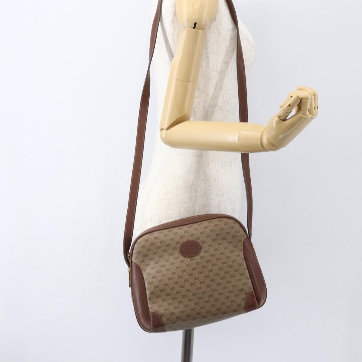 GUCCI Micro GG Supreme Shoulder Bag PVC Beige Gold 001 406 0790 Auth 157157