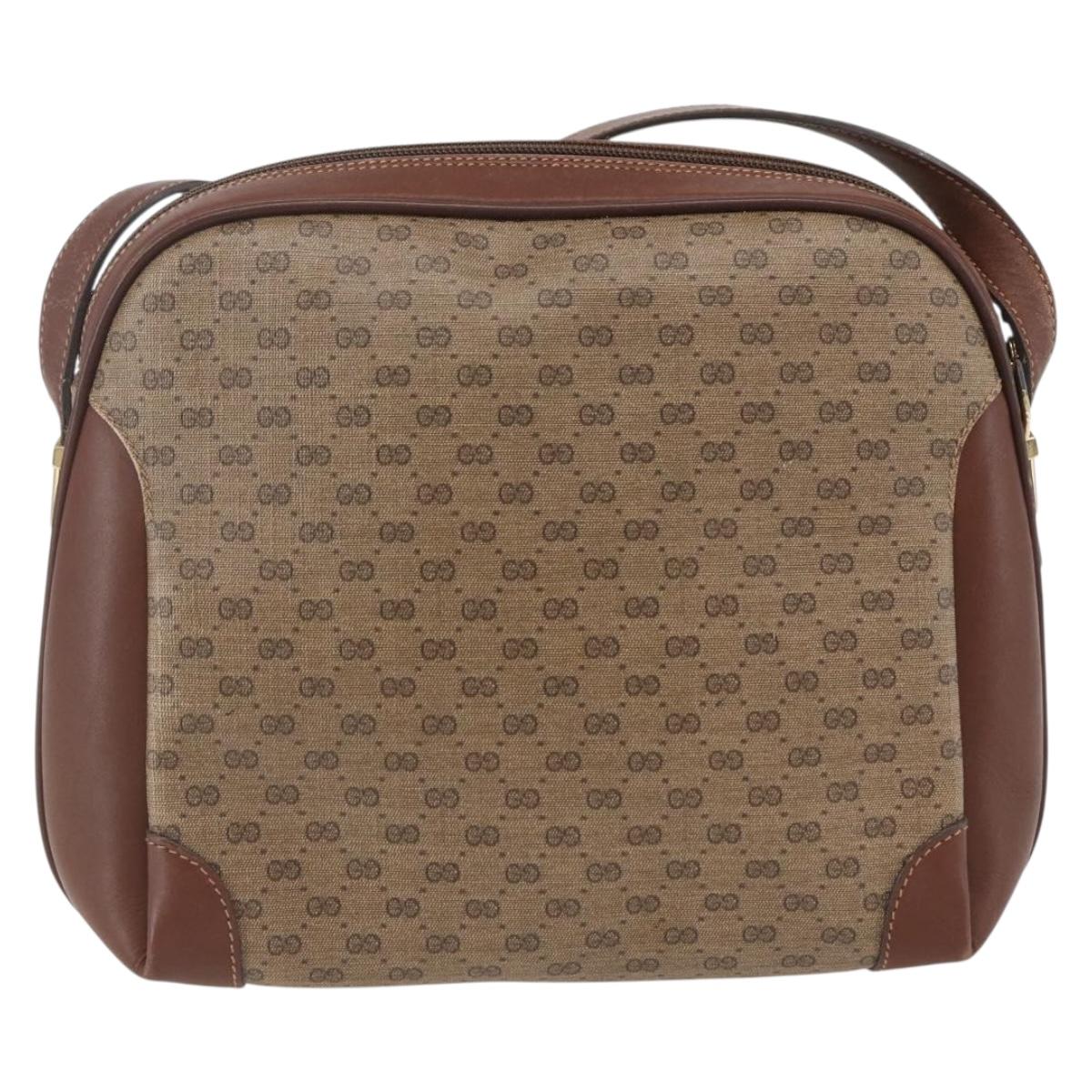 GUCCI Micro GG Supreme Shoulder Bag PVC Beige Gold 001 406 0790 Auth 157157