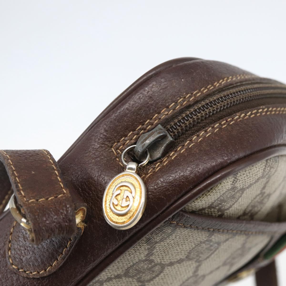 GUCCI GG Supreme Web Sherry Line Bag PVC Beige Red Green 116 02 089 Auth 157158