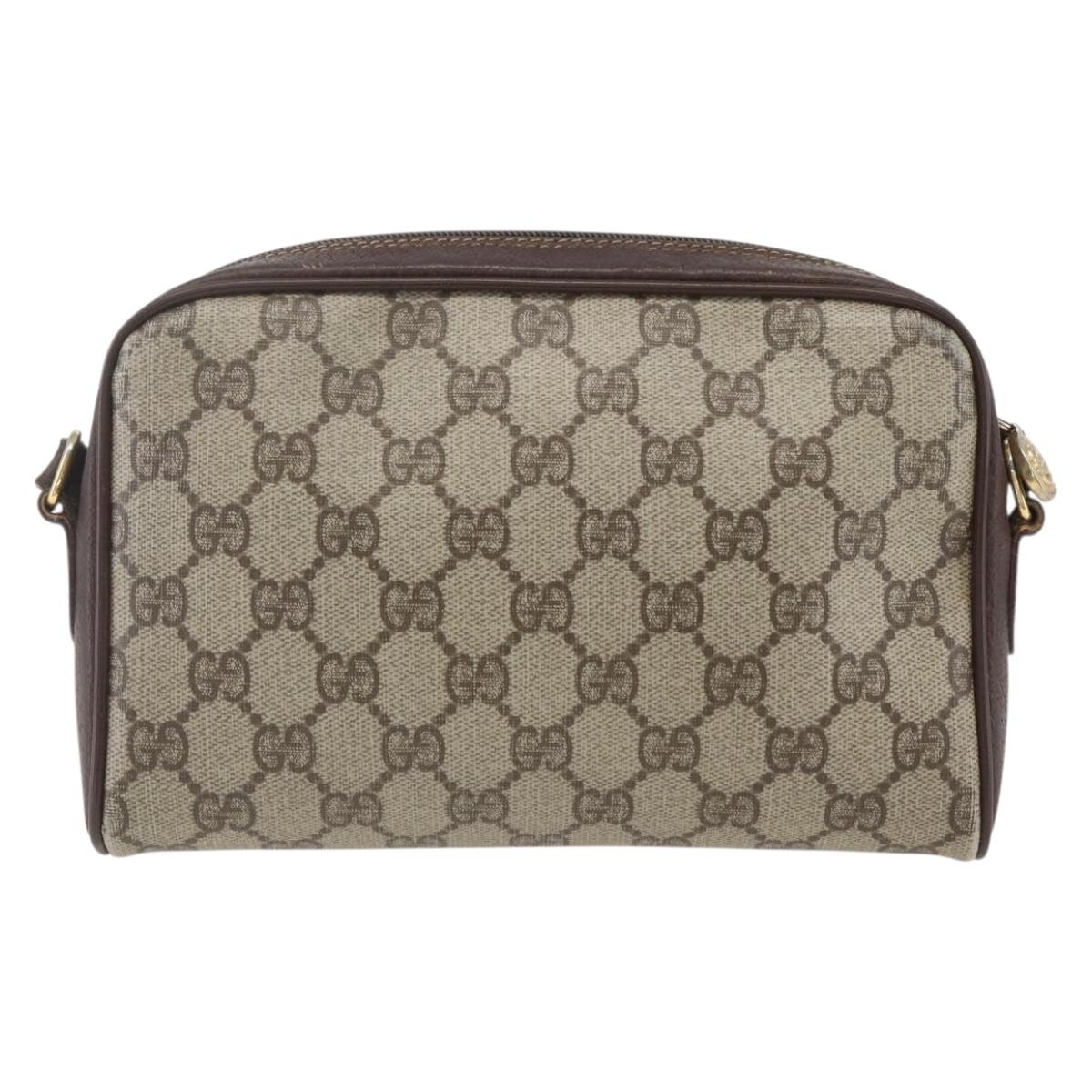 GUCCI GG Supreme Web Sherry Line Bag PVC Beige Red Green 116 02 089 Auth 157158