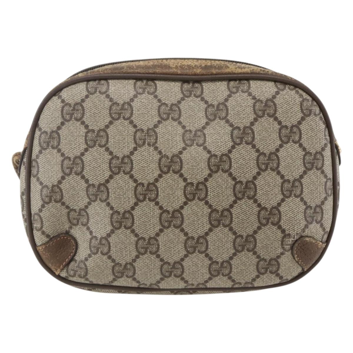 GUCCI GG Supreme Web Sherry Line Bag PVC Beige Red Green 89 02 066 Auth 157159