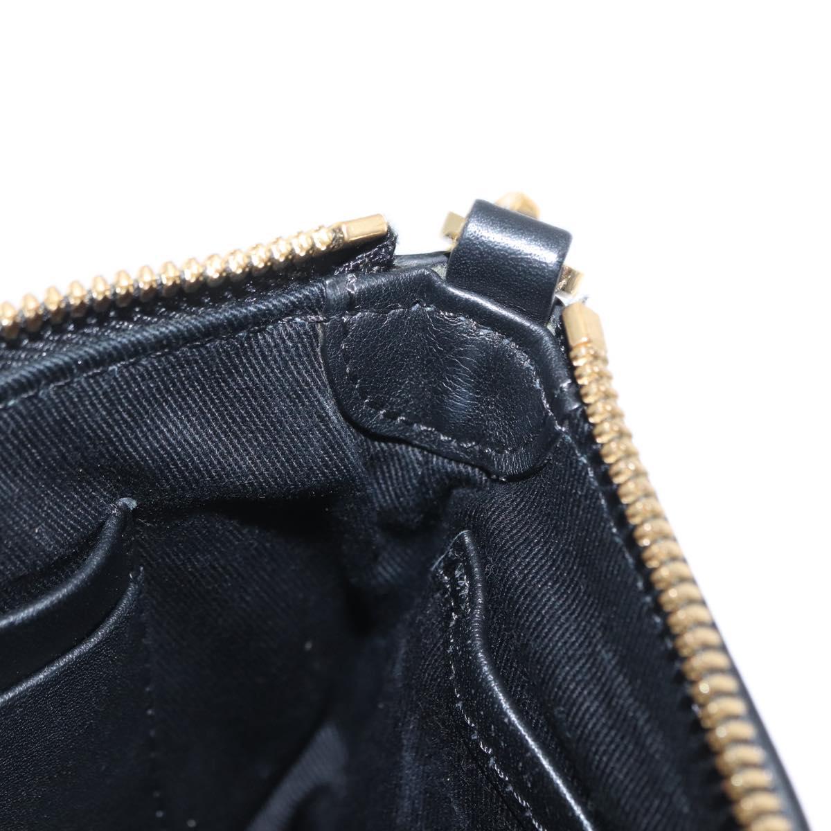 MCM Shoulder Bag Leather Black Gold Auth 157161V