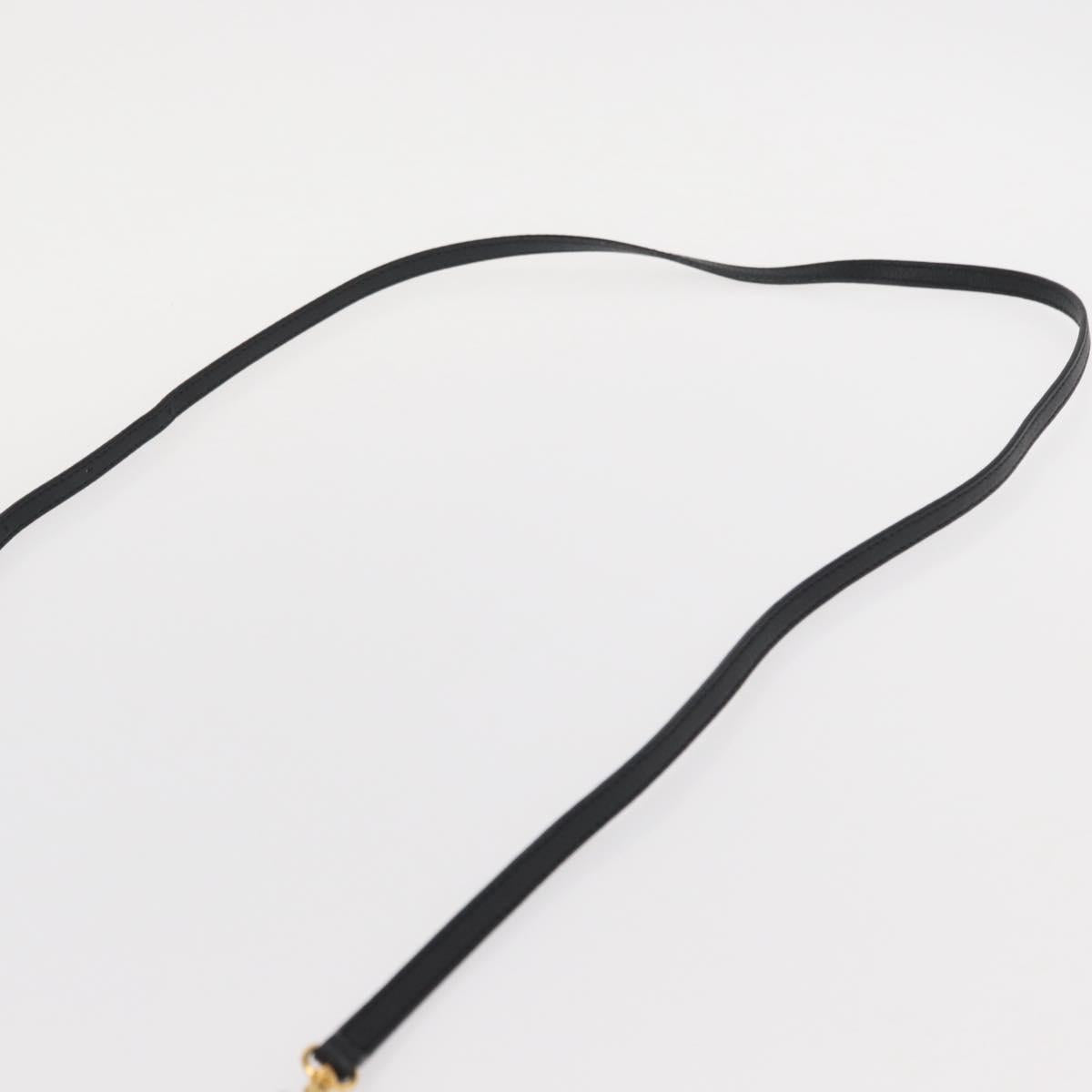 MCM Shoulder Bag Leather Black Gold Auth 157161V