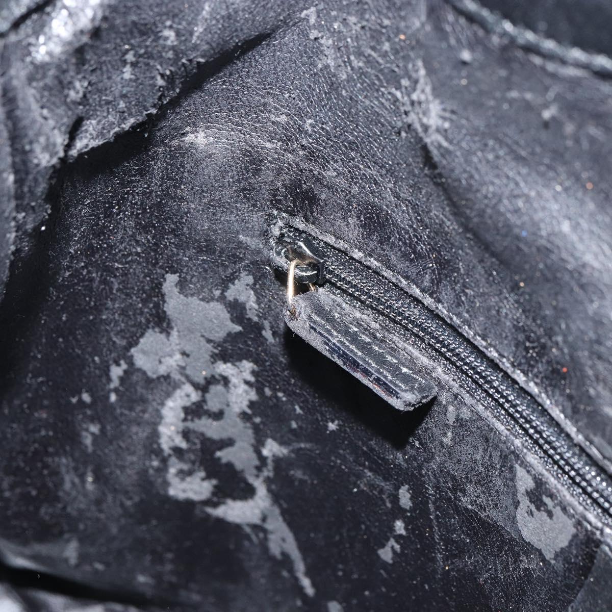 GUCCI Bamboo Shoulder Bag Leather Black Gold 001 1638 2058 Auth 157162