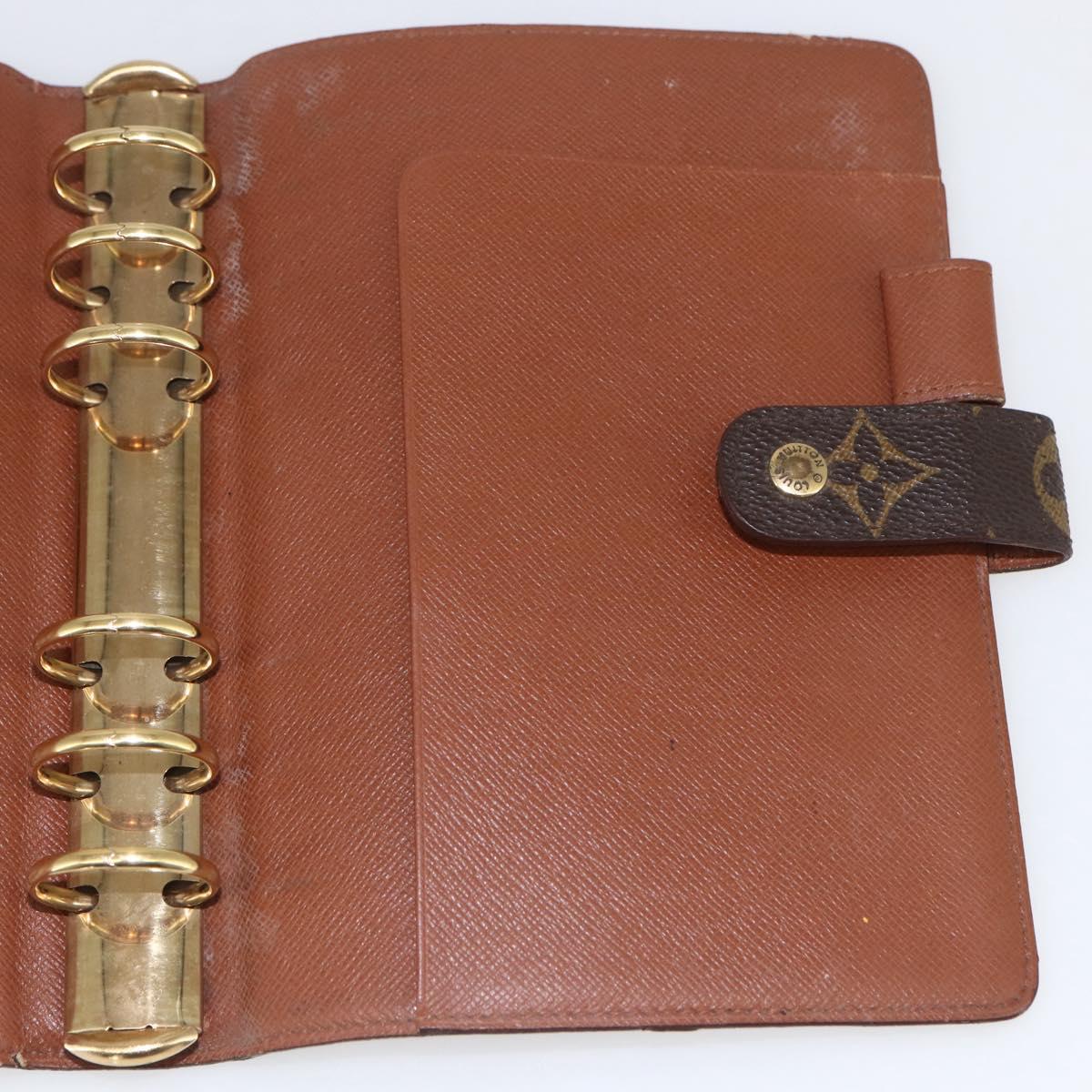 LOUIS VUITTON Monogram Agenda MM Day Planner Cover R20105 LV Auth 157164