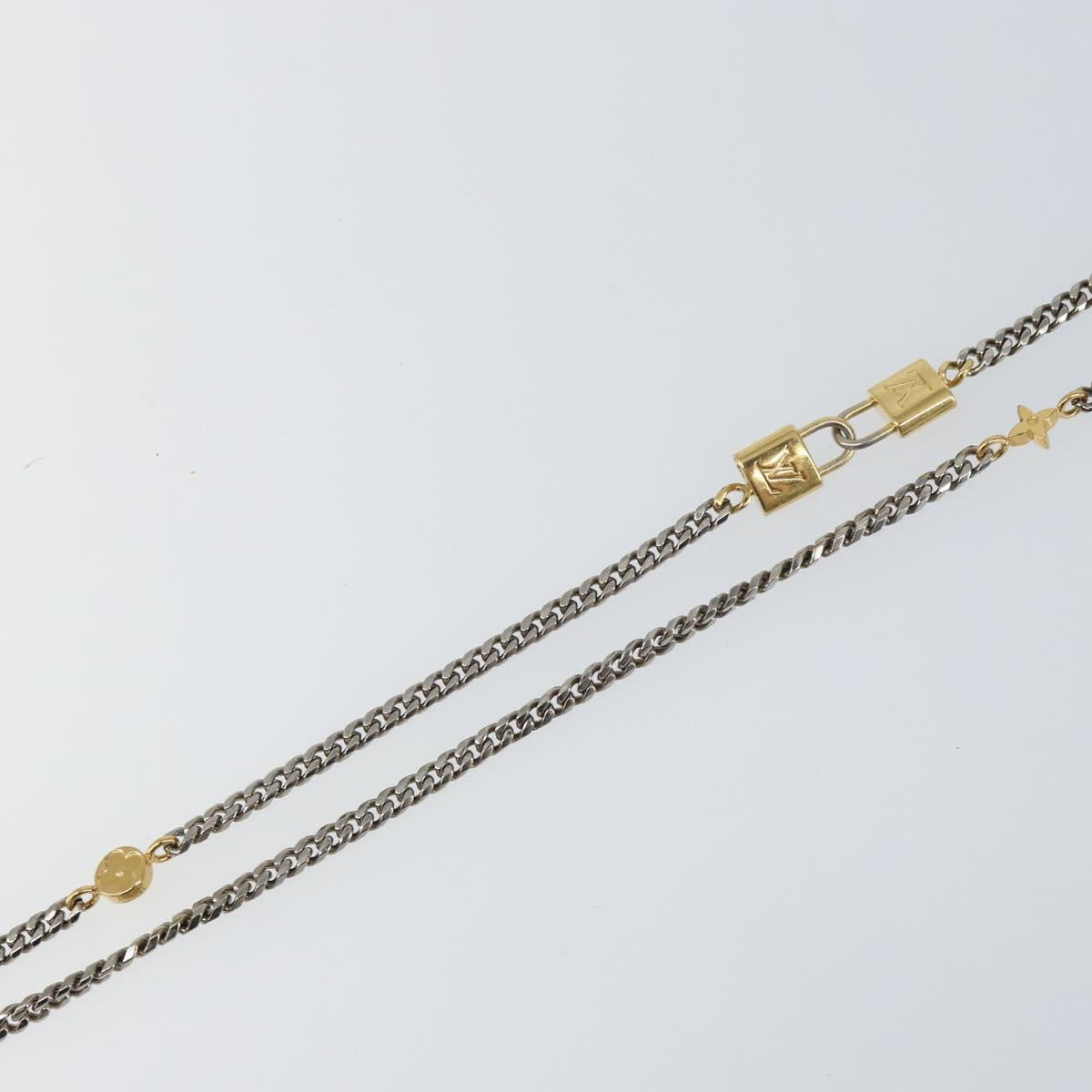 LOUIS VUITTON 3IN1 Sunglasses Chain Necklace metal Gold Tone LV Auth 157167