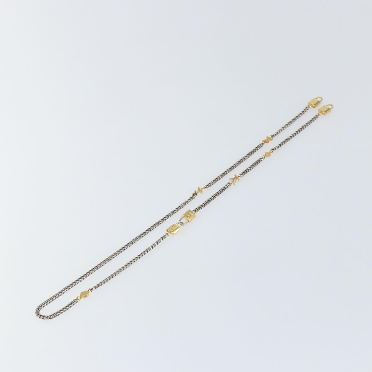 LOUIS VUITTON 3IN1 Sunglasses Chain Necklace metal Gold Tone LV Auth 157167