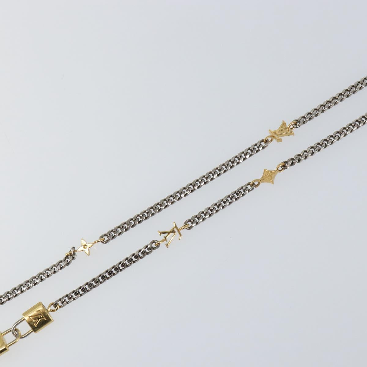 LOUIS VUITTON 3IN1 Sunglasses Chain Necklace metal Gold Tone LV Auth 157167