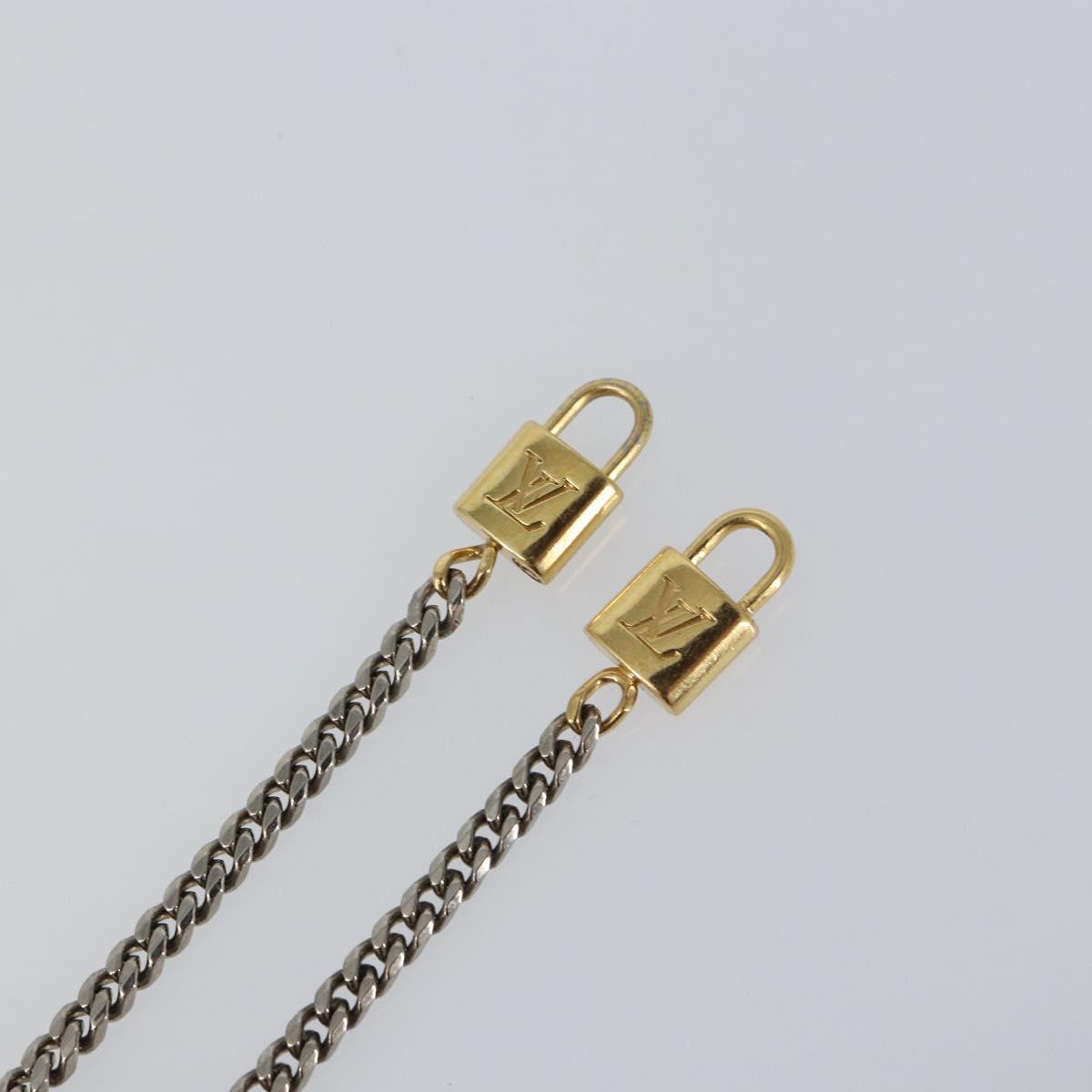 LOUIS VUITTON 3IN1 Sunglasses Chain Necklace metal Gold Tone LV Auth 157167