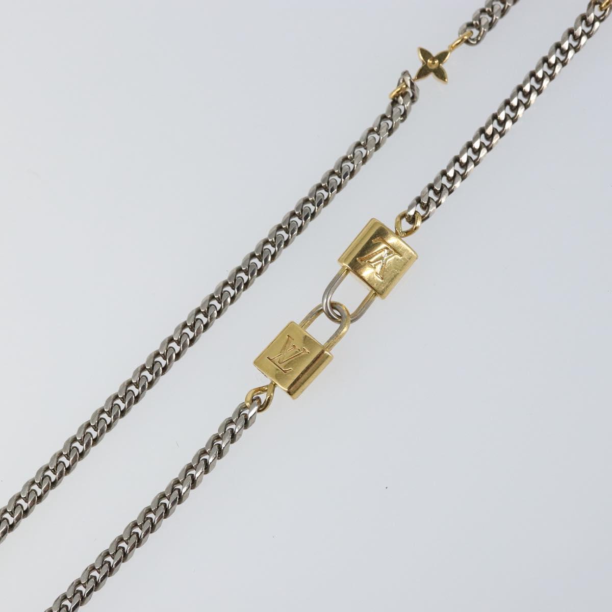 LOUIS VUITTON 3IN1 Sunglasses Chain Necklace metal Gold Tone LV Auth 157167