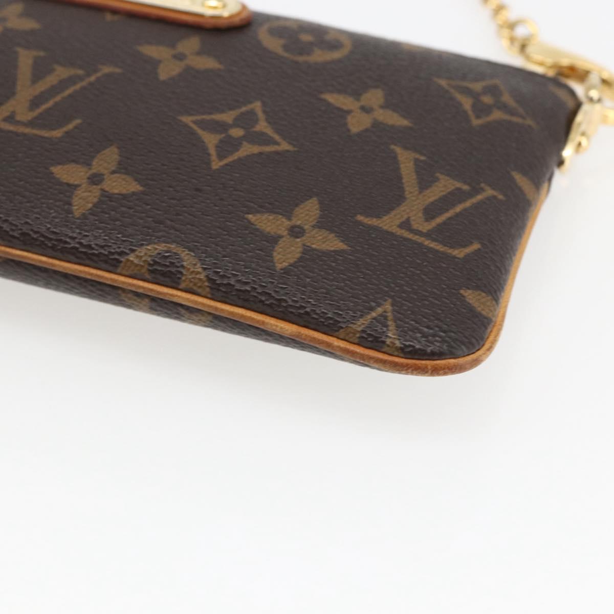 LOUIS VUITTON Monogram Chain Pochette Mila MM Pouch M60094 LV Auth 157172V