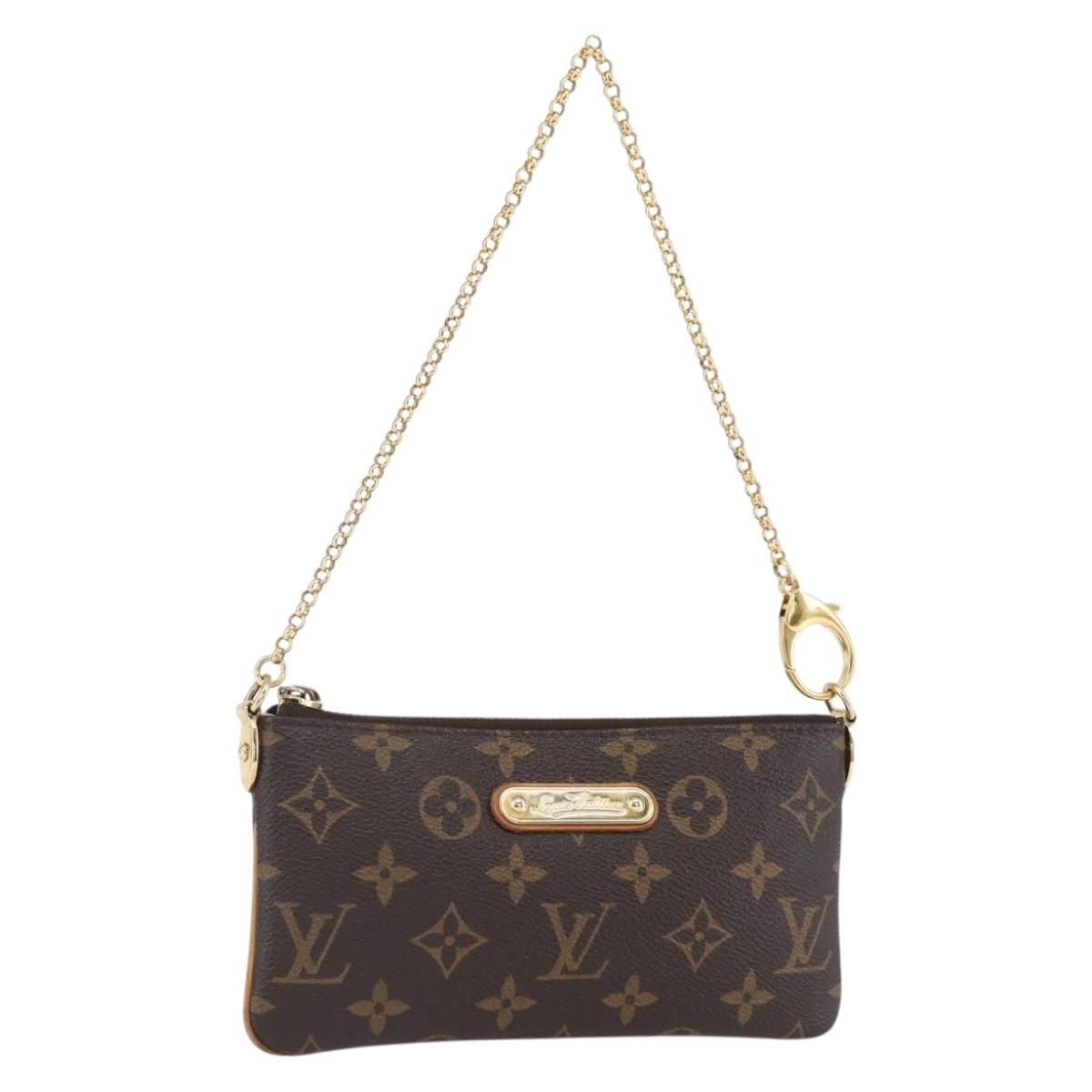 LOUIS VUITTON Monogram Chain Pochette Mila MM Pouch M60094 LV Auth 157172V