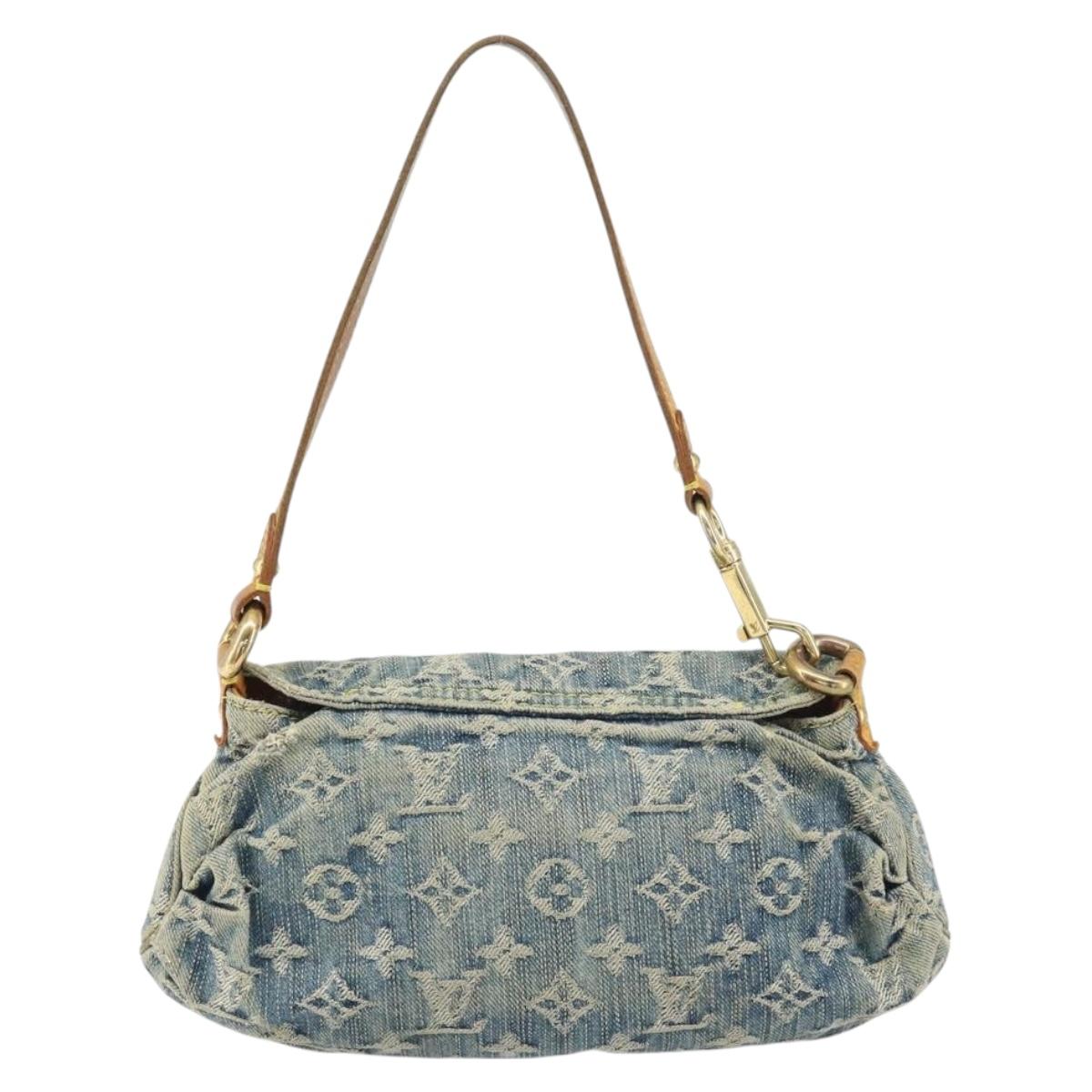 LOUIS VUITTON Monogram Denim Mini Preity Shoulder Bag Blue M95050 Auth 157186