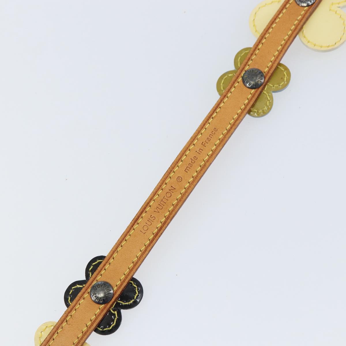 LOUIS VUITTON Flower Vernis Ceinture Fleur Belt 35.4"" Beige M92256 Auth 157190