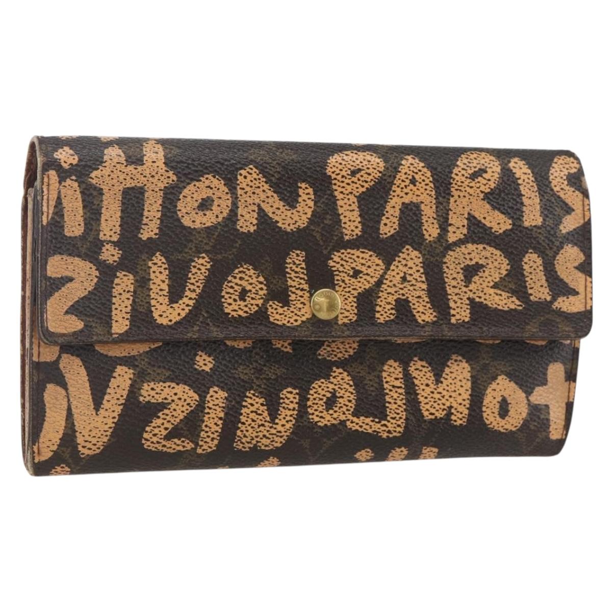 LOUIS VUITTON Graffiti Porte Monnaie Credit Wallet Orange M92190 LV Auth 157191