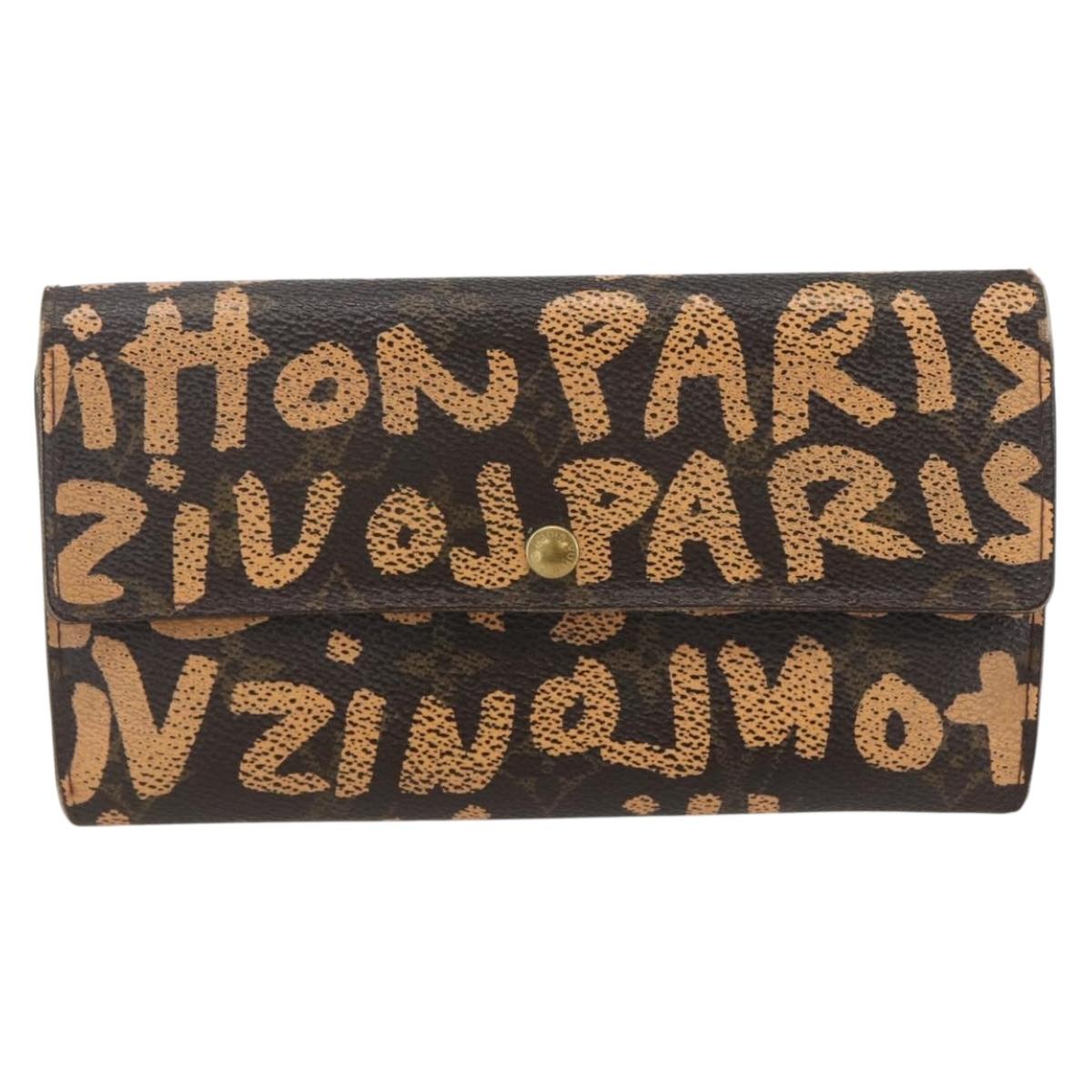 LOUIS VUITTON Graffiti Porte Monnaie Credit Wallet Orange M92190 LV Auth 157191