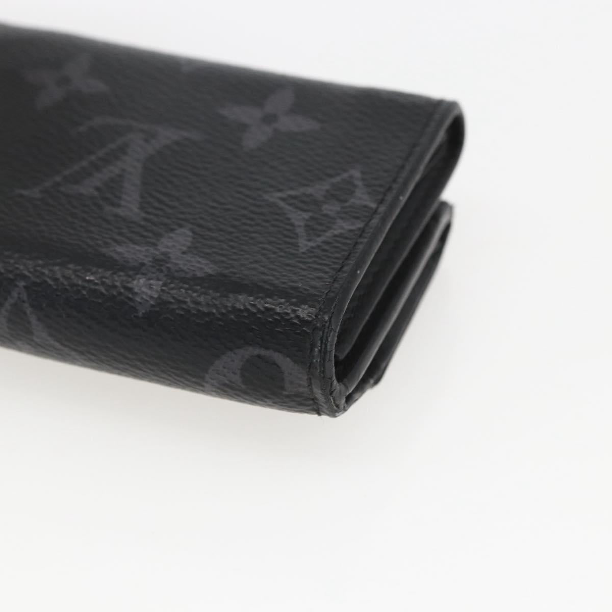 LOUIS VUITTON Monogram Eclipse Discovery Compact Wallet M67630 LV Auth 157193