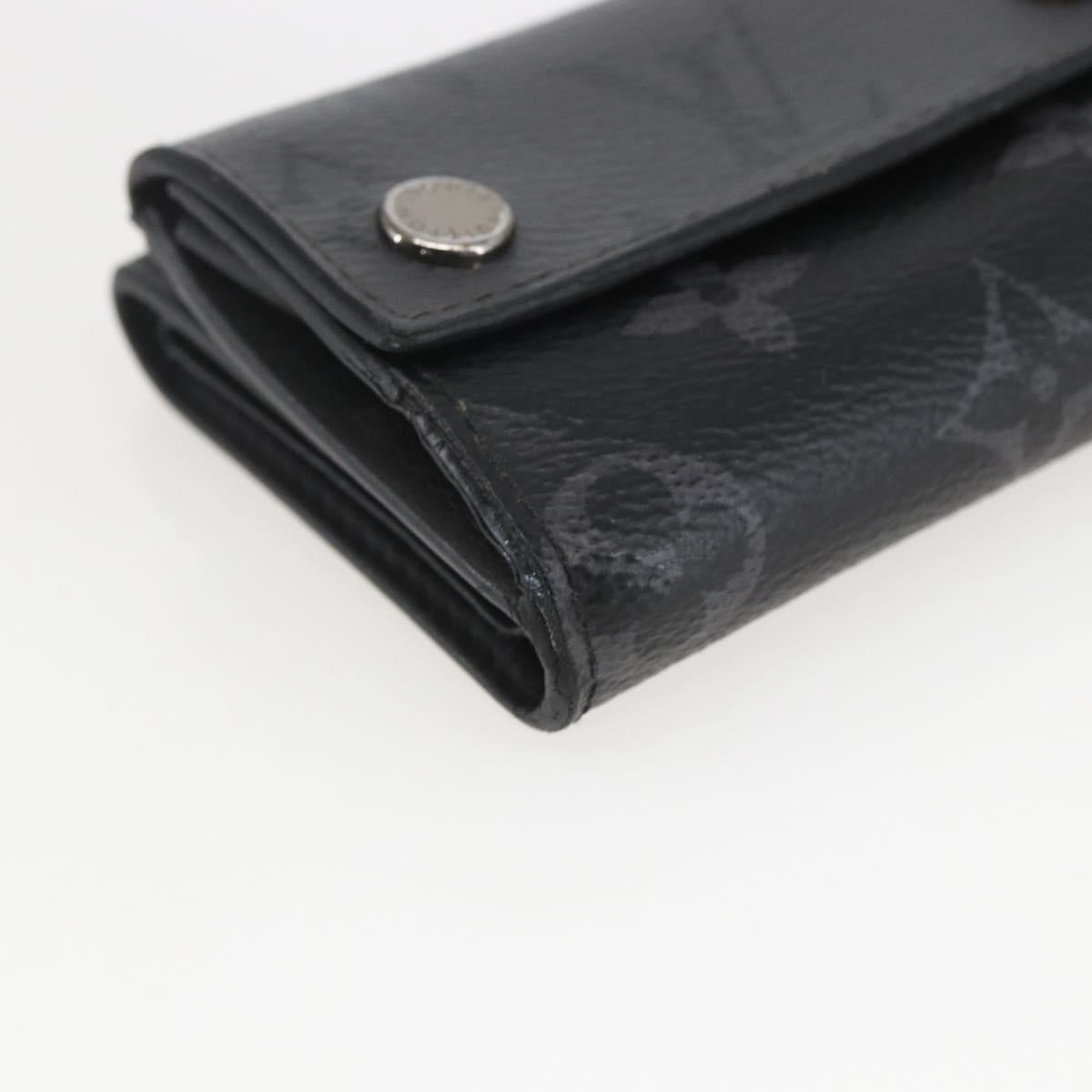 LOUIS VUITTON Monogram Eclipse Discovery Compact Wallet M67630 LV Auth 157193