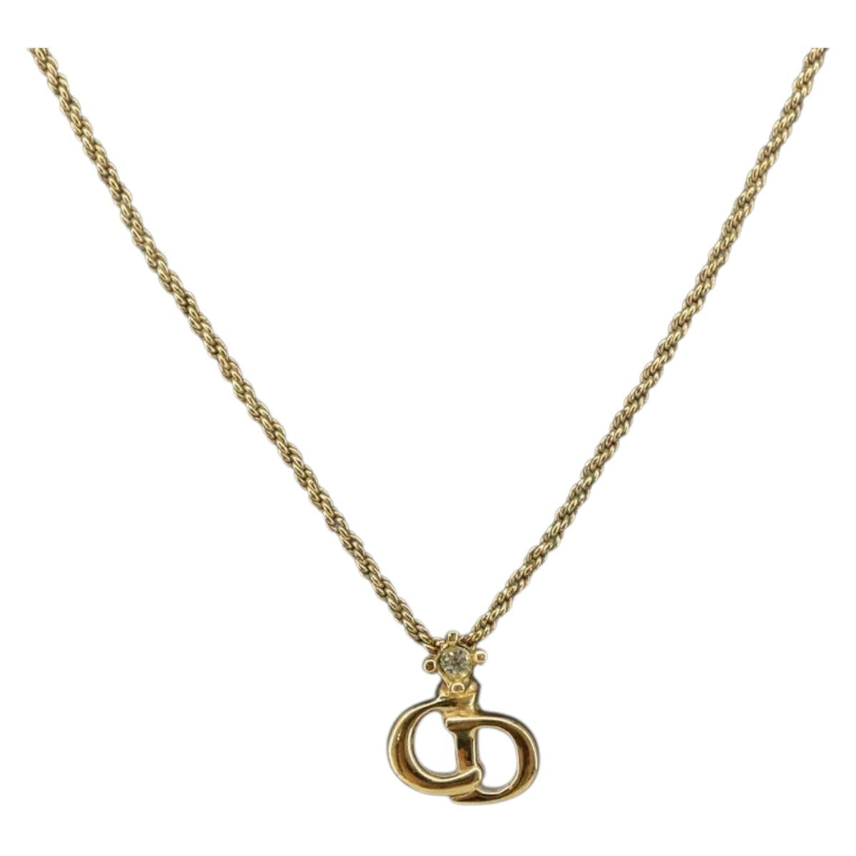 Christian Dior Necklace metal Gold Tone Auth 157194V