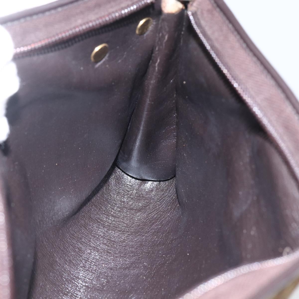 Christian Dior Trotter Canvas Shoulder Bag Beige Gold Auth 157215