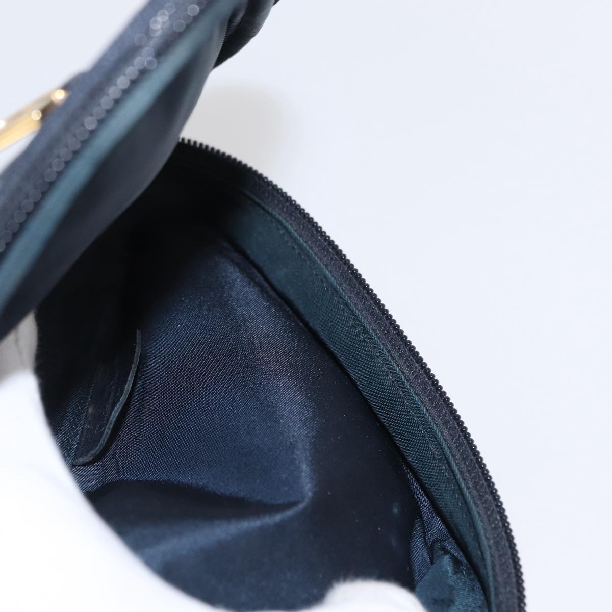 Christian Dior Trotter Canvas Saddle Pouch Navy Gold Auth 157216