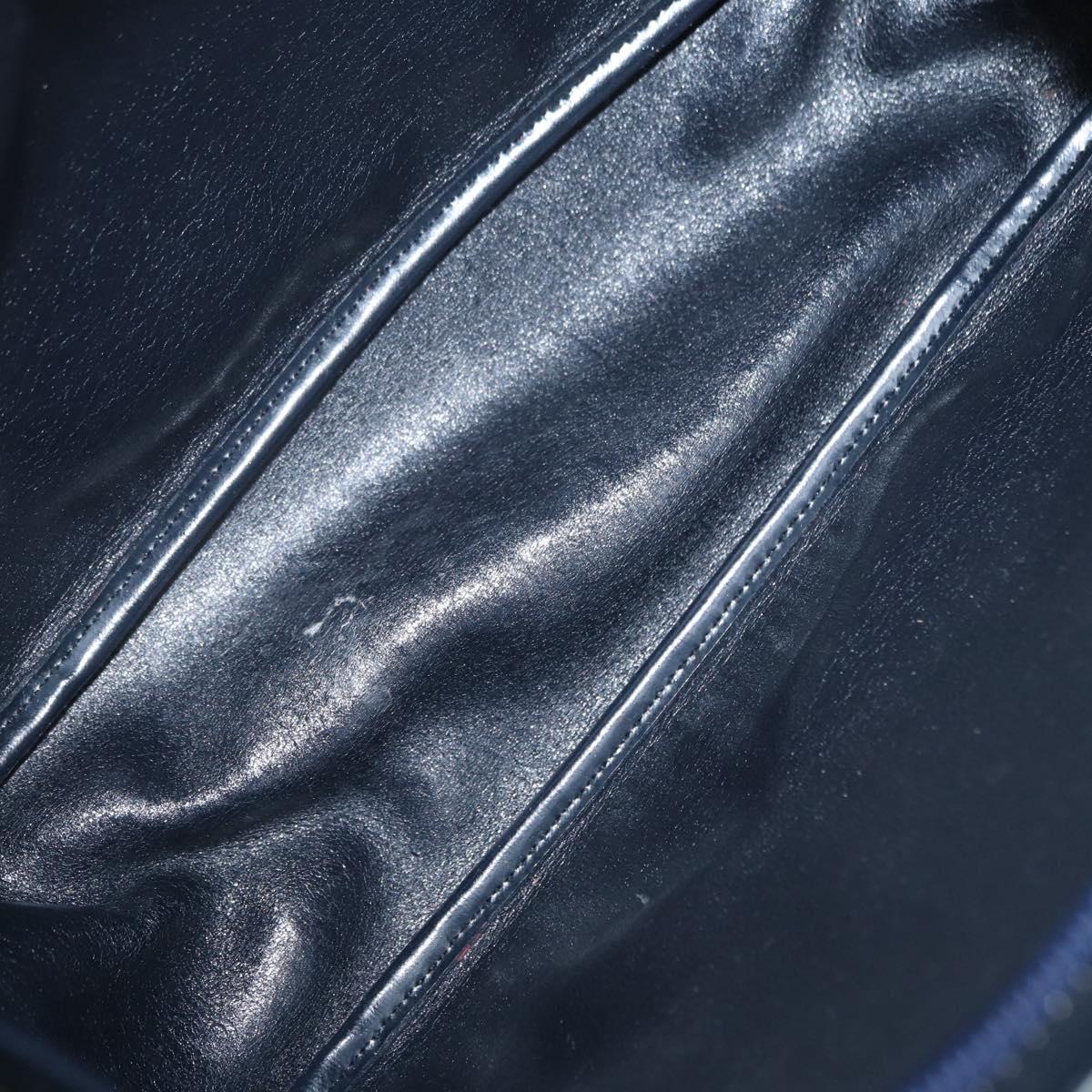 Christian Dior Trotter Canvas Shoulder Bag Navy Gold Auth 157217