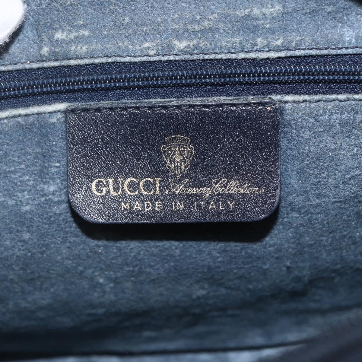GUCCI GG Canvas Sherry Line Boston Bag Navy Gold Red 012 3841 58 Auth 157218
