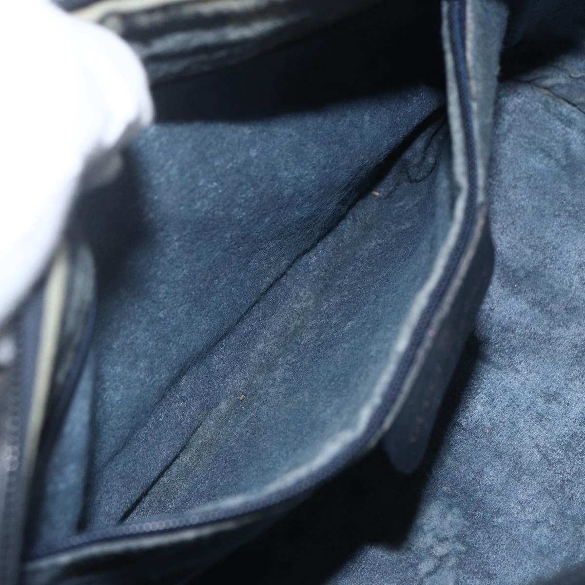 GUCCI GG Canvas Sherry Line Boston Bag Navy Gold Red 012 3841 58 Auth 157218