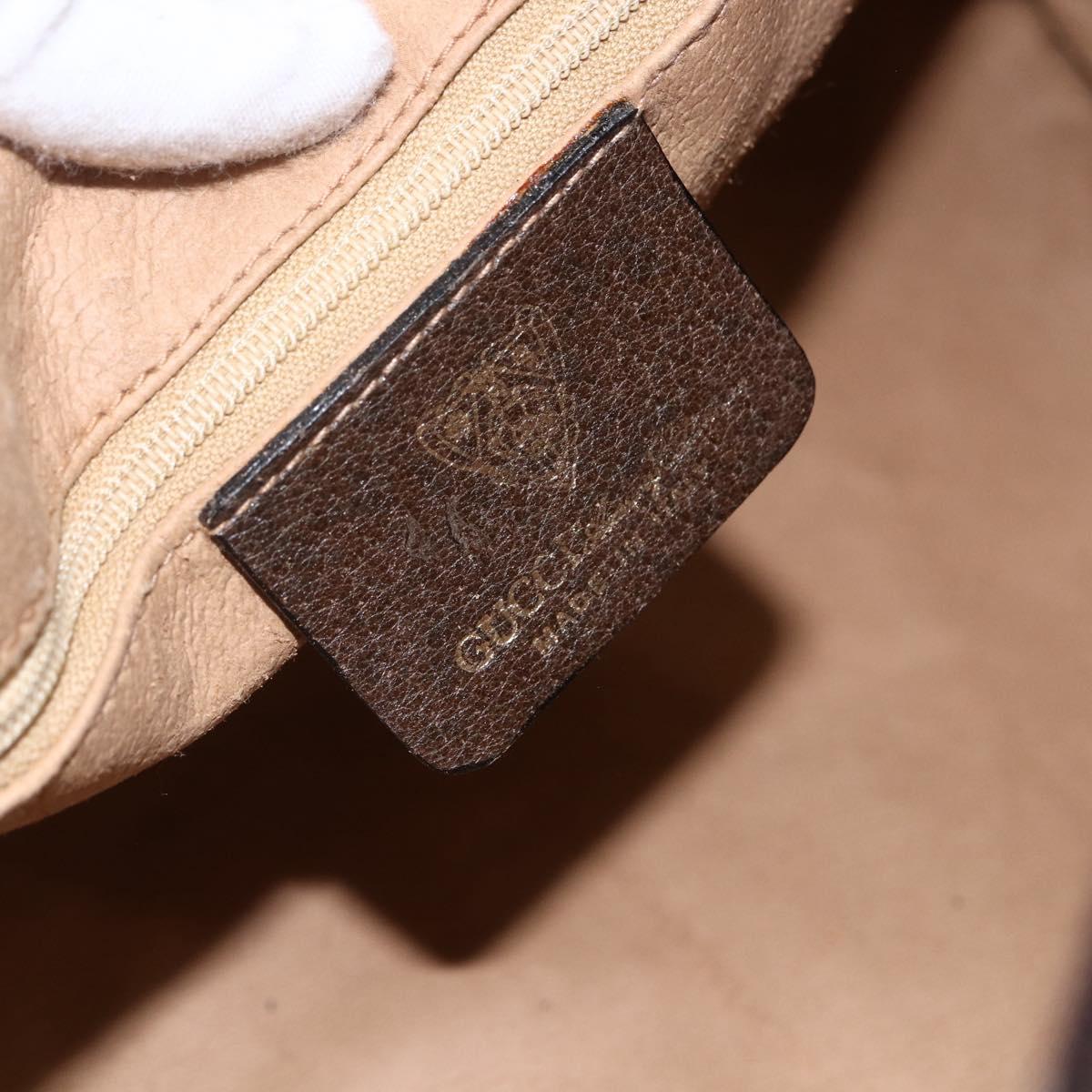 GUCCI GG Supreme Web Sherry Line Boston Bag PVC Beige Red Auth 157219