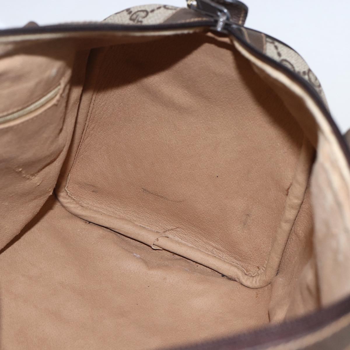 GUCCI GG Supreme Web Sherry Line Boston Bag PVC Beige Red Auth 157219