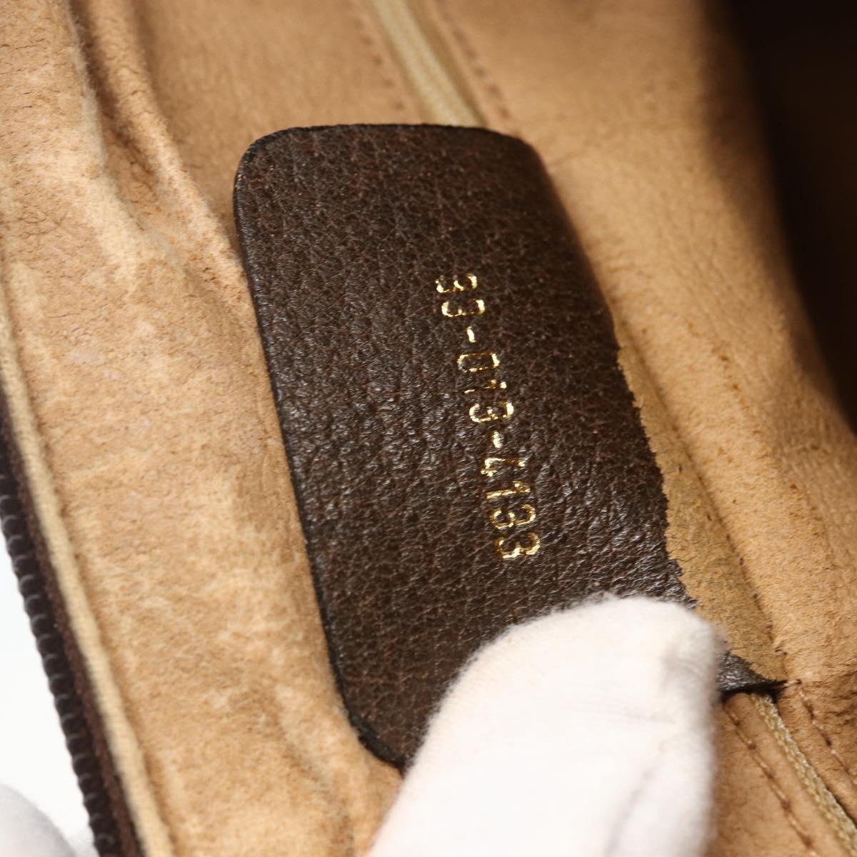 GUCCI GG Supreme Web Sherry Line Boston Bag PVC Beige Red Auth 157219