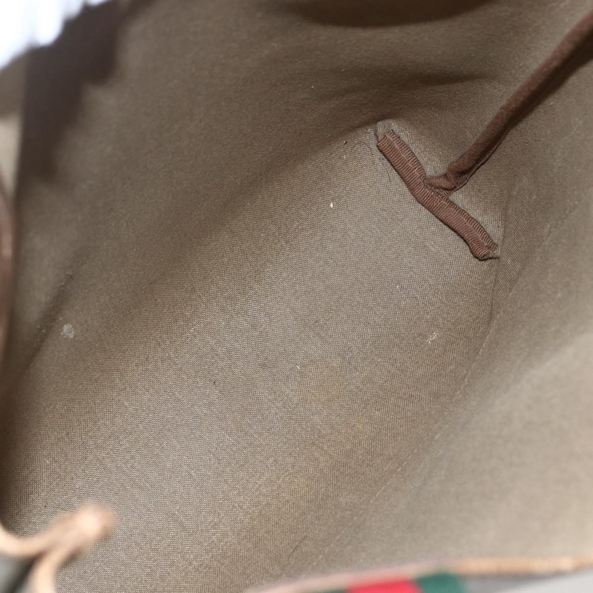 GUCCI GG Supreme Web Sherry Line Tote Bag PVC Beige Red 39 02 003 Auth 157220