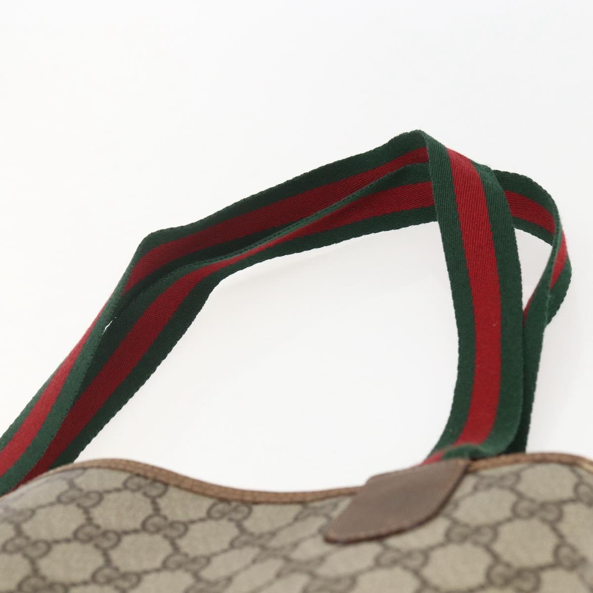 GUCCI GG Supreme Web Sherry Line Tote Bag PVC Beige Red 39 02 003 Auth 157220