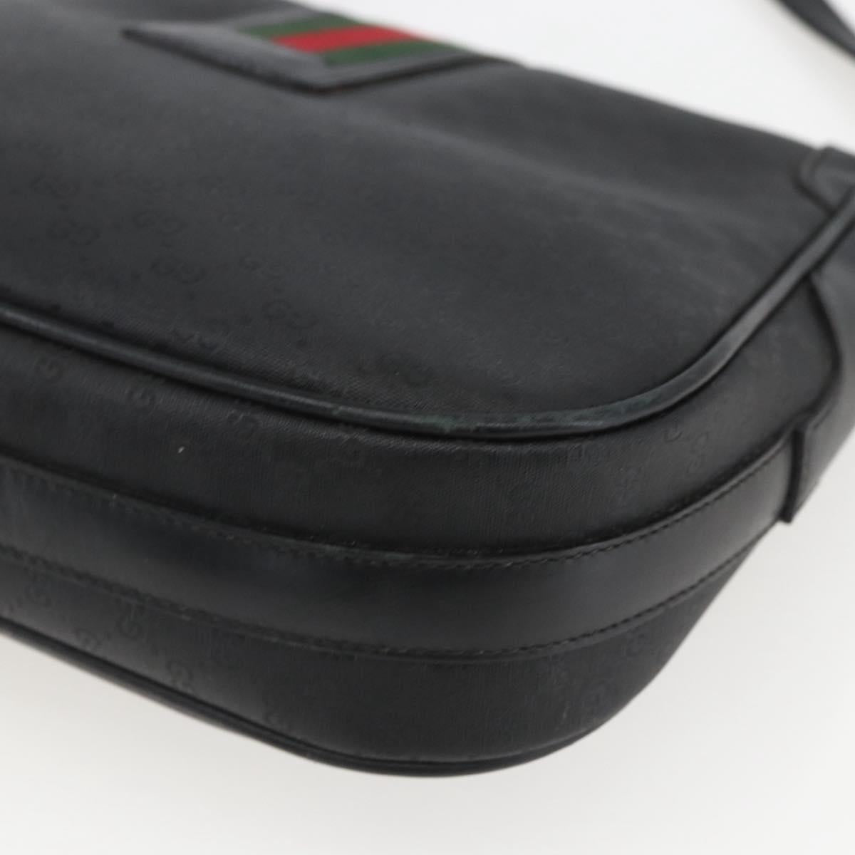 GUCCI Micro GG Supreme Web Sherry Line Bag PVC Black 001 115 0914 Auth 157221