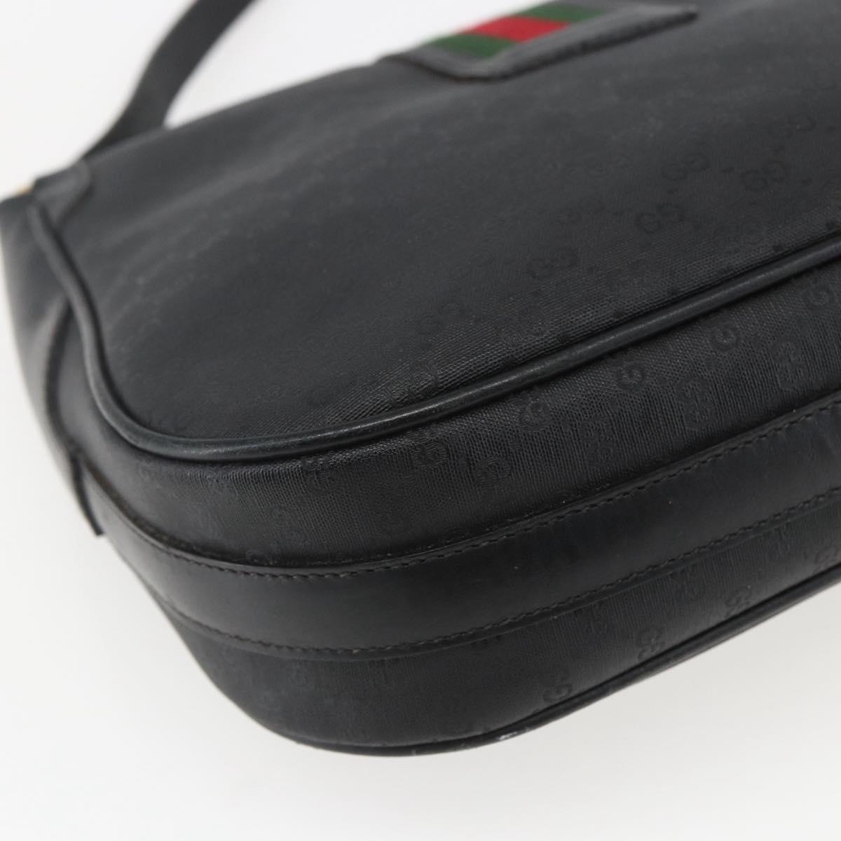 GUCCI Micro GG Supreme Web Sherry Line Bag PVC Black 001 115 0914 Auth 157221