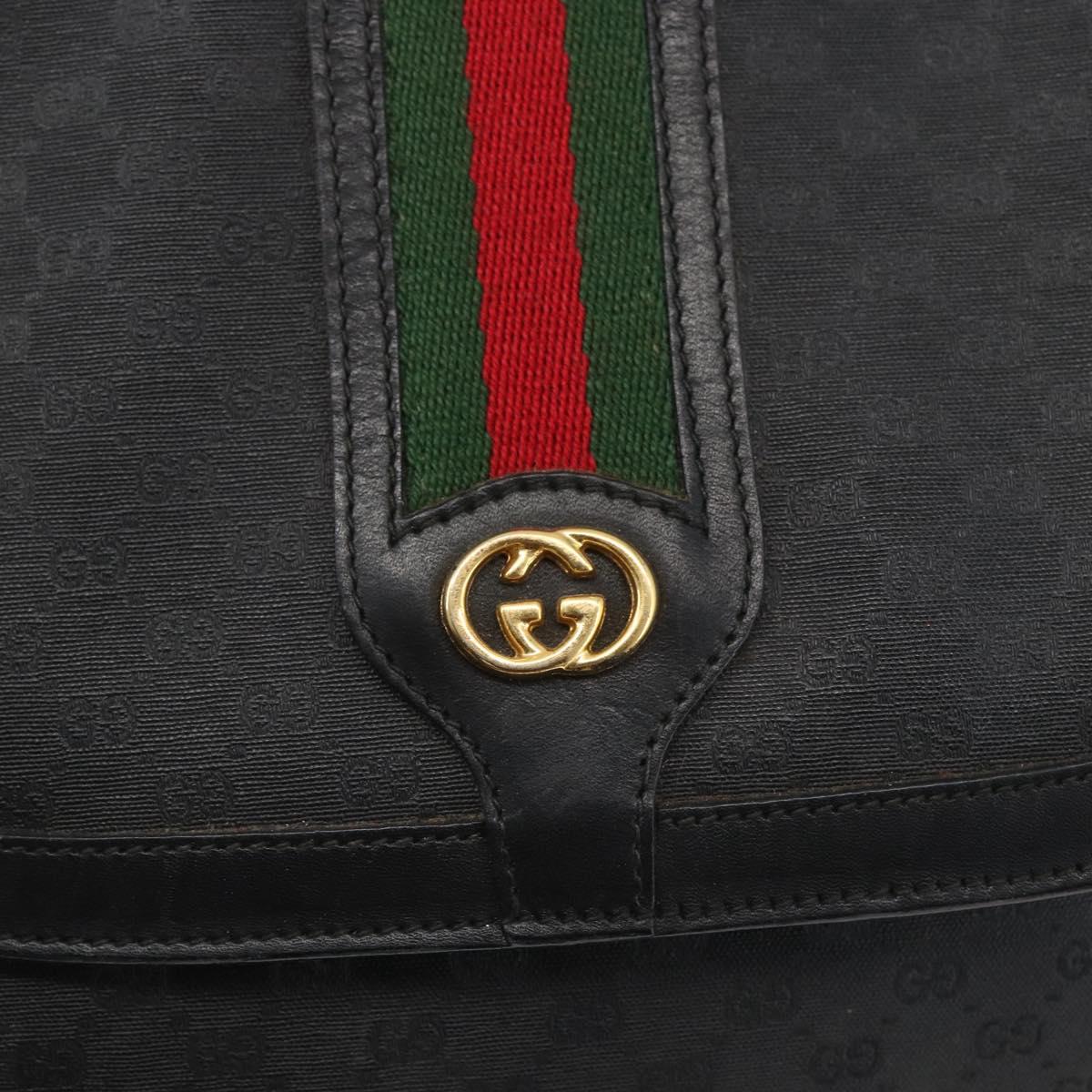 GUCCI Micro GG Supreme Web Sherry Line Bag PVC Black 001 115 0914 Auth 157221