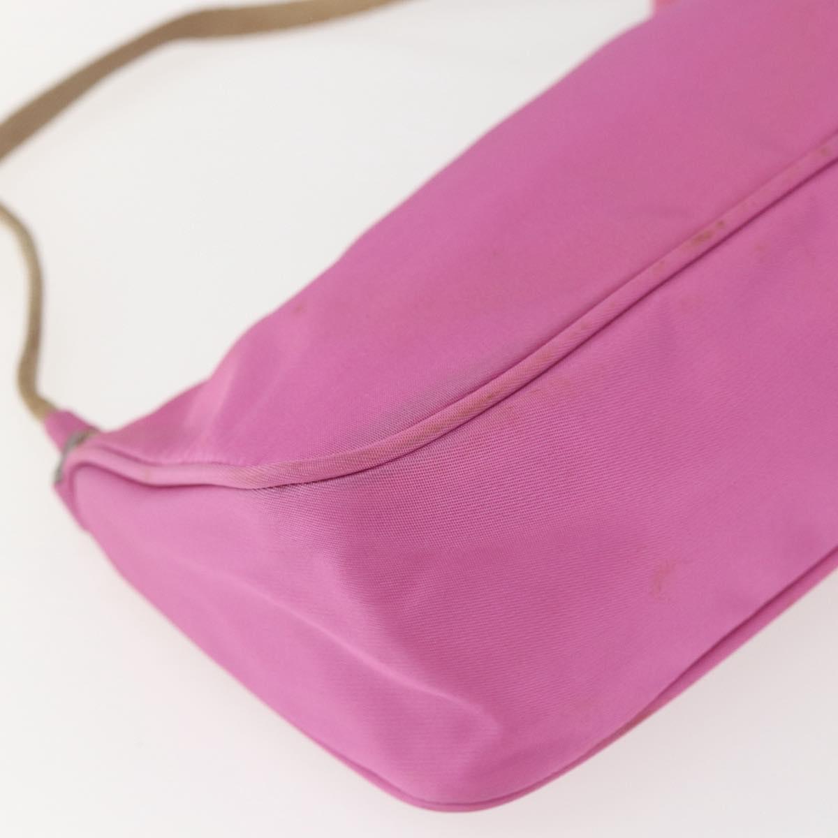 PRADA Accessory Pouch Nylon Pink Silver Auth 157222